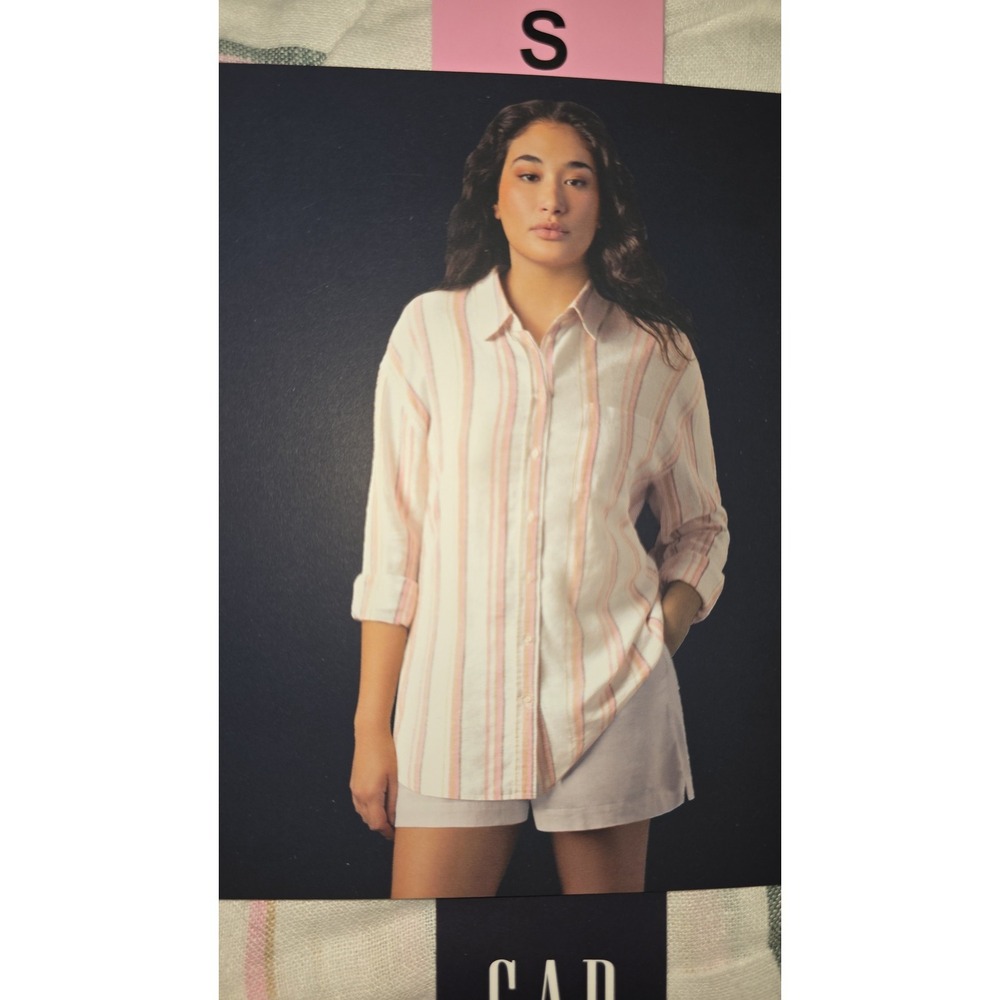 Gap Linen Button Down Shirt stripe